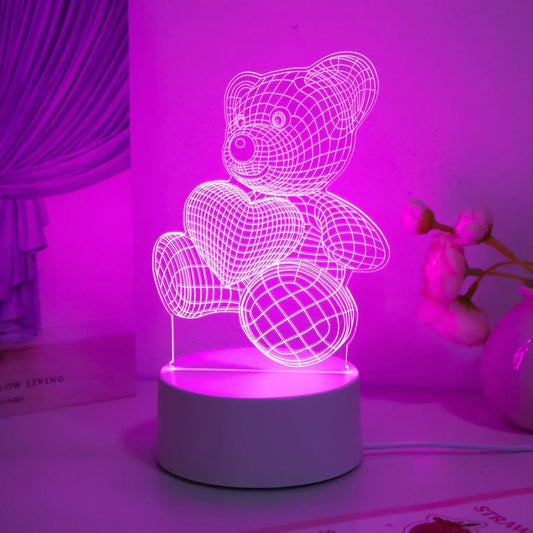 USB 3D Bear Night Light – Creative Home & Gift Decor